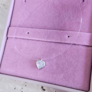 Gargantilha Nylon Coração Caixa 45cm