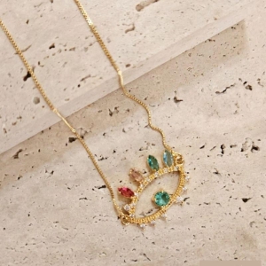 Gargantilha Olho Grego Navete Colors 45cm