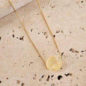 Gargantilha Pedra Natural Citrino 45cm