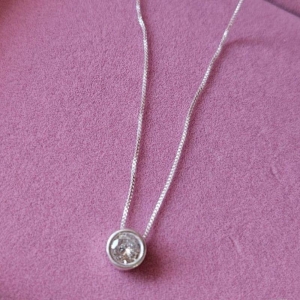 Gargantilha Ponto de Luz Redondo Caixa 45cm Prata