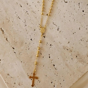 Gargantilha Terço Rosario Esferas 45cm