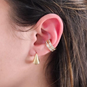 Piercing Duas Linhas C/ Zirconias