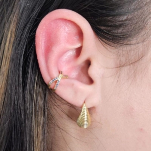 Piercing X com Zirconia Colorida