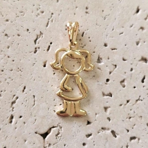 Pingente Menina Vazada (2,2x1,2cm)