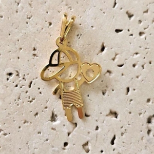 Pingente Menino Coração Chapinha (1,8x1,4cm)