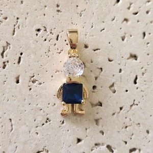 Pingente Menino Pedra Azul Marinho (1,8x0,8cm)