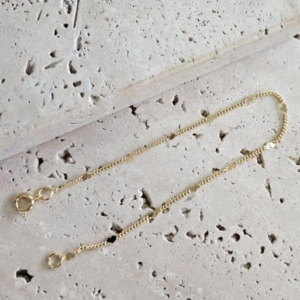 Pulseira Corrente com Coração Amassadinho 16cm