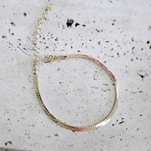 Pulseira Corrente Cubana Laminada 18cm