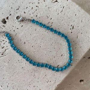 Pulseira Fio de Zirconia Azul