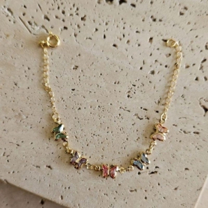 Pulseira Infantil Borboletas Coloridas  14cm