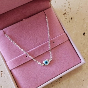 Pulseira Olho Grego 18cm Prata