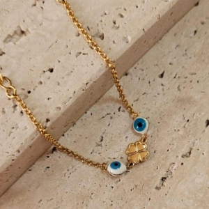 Pulseira Olho Grego com Trevo