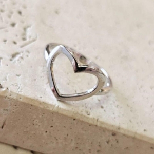 Anel Coração Gde Vazado R