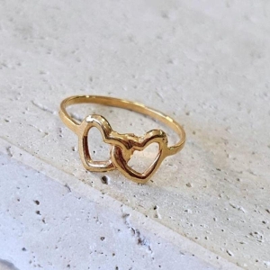 Anel Dois Corações Entrelaçados