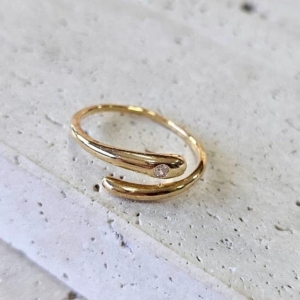 Anel Gota Fina com Zirconia Ajustavel