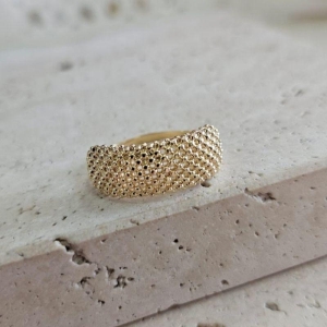 Anel Rendado Vazado Retangular