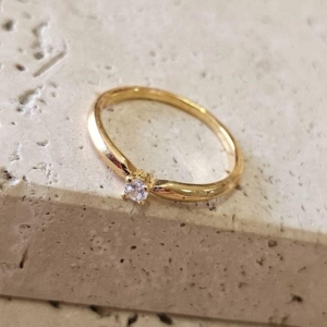 Anel Solitario Zirconia Peq