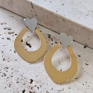 Brinco Coração com Gota 2 banhos