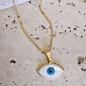 Colar Olho Grego com Resina 50cm