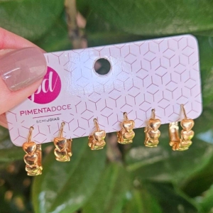 Trio Argola Corações Cheio