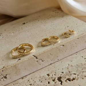 Trio Argola Fininha Cravejada