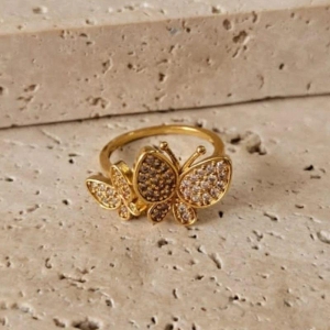 Anel Borboletas Cravejadas