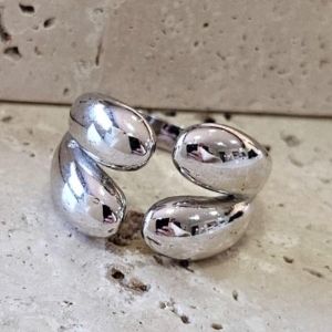 Anel Gotas Duplo Aro Aberto