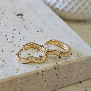 Brinco Argola Coração Liso Click Gde