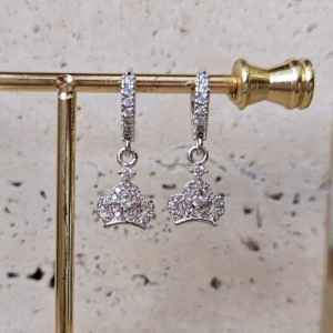 Brinco Argola Coroa Cravejada