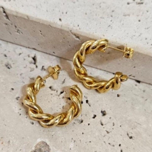 Brinco Argola Fios Torcidos Grossa Peq