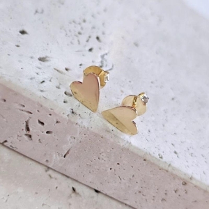 Brinco  Coração Chapinha Torto