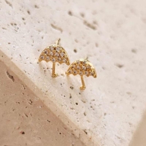 Brinco Guarda Chuva Cravejado Mini