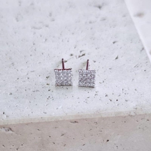 Brinco Quadradinho Cravejado