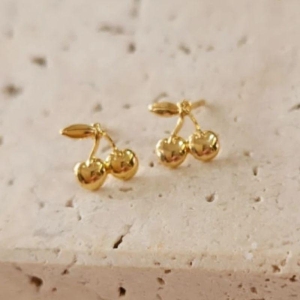 Brinco Solitário Cereja Fixa