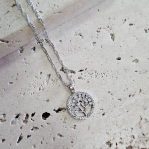 Gargantilha Árvore da Vida Cristal 45cm