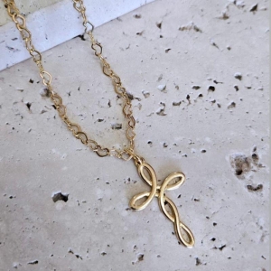 Gargantilha Cruz Torcida 45cm