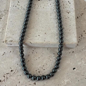 Gargantilha Pedra Hematita em Aço Inox 45cm