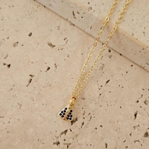 Gargantilha Nossa Senhora Micro Zirconia Azul mini 45cm