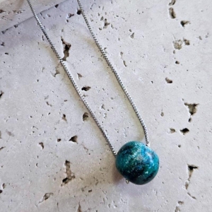 Gargantilha Pedra Natural Opala 45cm