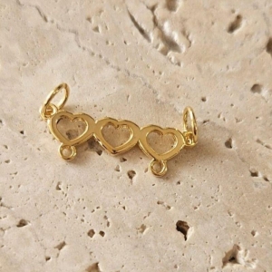 Pingente Canga 2 Corações Vazados (2,5cm)