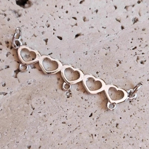 Pingente Canga 3 Corações Vazados (4,2cm)