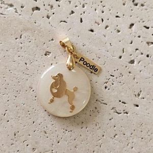 Pingente Madrepérola Poodle 2cm