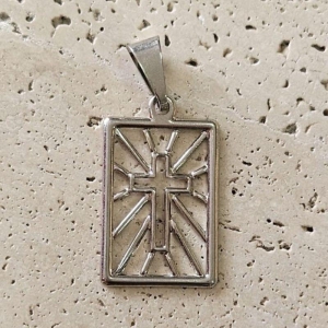 Pingente Placa Cruz Vazada (2,8x1,8cm)