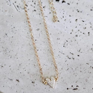 Pulseira Coração Solitario Cravejado 18cm