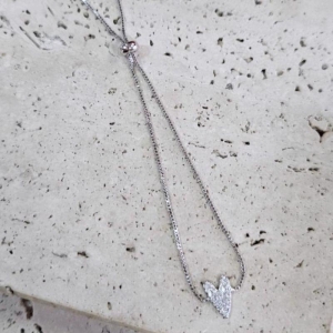 Pulseira Coração Solitario Cravejado Ajustável