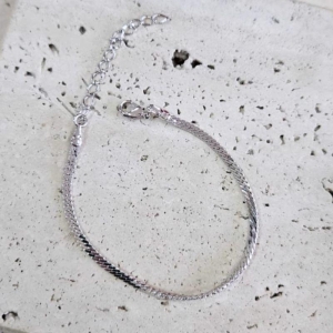 Pulseira Corrente Cubana Laminada 18cm