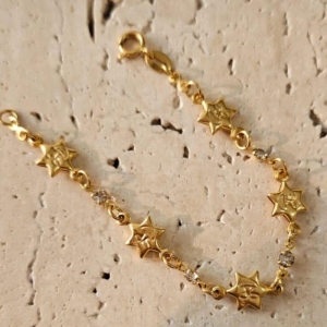 Pulseira Estrelinhas Com Zircônia 14cm