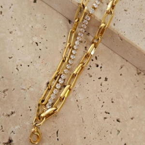 Pulseira Tripla Elos, Cartier, Zirconia