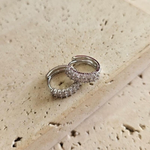 Brinco Argola 2 Fileiras Zirconia Gde