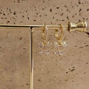 Brinco Argola Borboleta Cravejada